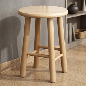 Taburete Plegable Tradicional para Adultos, de Madera Resistente, con Almacenamiento, para Dormitorio, Cocina, Hotel, Apartamento, Pequeño y Redondo - Product Image 4