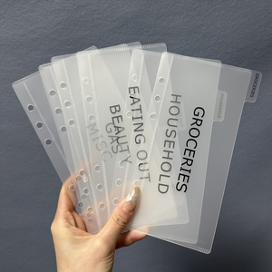 El mejor revisado Reutilizable Flexible Frost Plástico transparente Prefabricado A6 Carpeta de presupuesto con pestañas Divisor Bolsa de dinero personalizada <span class=keywords><strong>6</strong></span> Tab Sobre de efectivo - Product Image 5