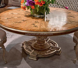 OE-FASHION Europea personalizzato da <span class=keywords><strong>tavolo</strong></span> scultura in legno massello di lusso <span class=keywords><strong>6</strong></span> <span class=keywords><strong>posti</strong></span> <span class=keywords><strong>tavolo</strong></span> da pranzo rotondo per mobili per la casa - Product Image 2