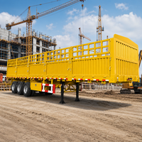 Semi-remorque à ridelles multi-usages de 2 à 4 essieux, capacité 40-80 tonnes, pour marchandises générales et animaux d'élevage, OEM/ODM disponible, personnalisable