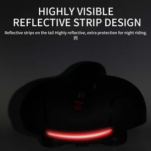 Sillín de Bicicleta de Montaña y Carretera de PU Cómodo e Impermeable con Absorción de Golpes y Tira Reflectante - Product Image 4