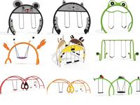 Chaise suspendue d'extérieur à cadre en alliage courbé pour enfants, avec filet, pour jardin, parc, garderie, maternelle, aire de jeux publique