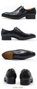 Zapatos Oxford de cuero genuino con cordones y diseño a cuadros, zapatos de vestir para negocios, bodas, fiestas, oficina y moda. - Product Image 6