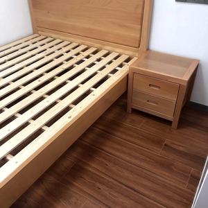 Lit double moderne en bois massif, cadre de lit super king size avec rangement et 2 tiroirs - Product Image 6