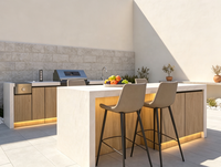 Cuisine extérieure modulaire portable, kit d'îlot léger OEM avec panneaux en kit pour balcon et terrasse