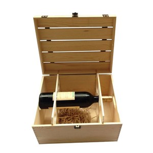 Boîte d'emballage en bois de pin carré sculpté de haute qualité pour le stockage de bouteilles Conceptions de bouteilles de vin rouge Boîte d'emballage en bois artisanale - Product Image 2