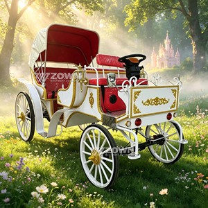 Buggy Romántico Europeo de Turismo con Interior Rojo para Fotografía de Bodas al Aire Libre y Eventos - Product Image 4
