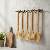 Lot de 6 mini-cuillères en bambou Maisons, économiques, pour la cuisine (miel, thé, café, sucre, sel et huile), lavage à la main uniquement