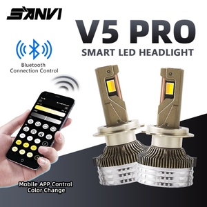 Sanvi New Model V5PRO Ai App Control Bluetooth 3000k 6000k <b>H4</b> H7 H11 9005 9006 H1 Led Headlight Bulb for Car Led Light - Product Image 3