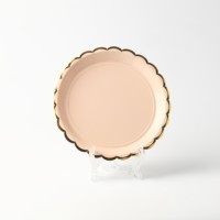 Assiettes en papier métallisé or, argent, cuivre, jetables, pour fêtes de Noël et du Nouvel An, vente en gros, assiettes dorées en vrac, OEM