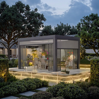 Pavillon pergola intelligent motorisé électrique d'extérieur au design moderne cadre en alliage d'aluminium montage facile arche de pare-soleil pour terrasse balcon
