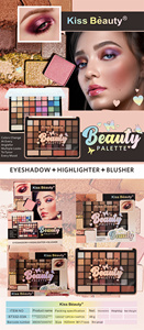 Paleta de Sombras de Ojos Kiss Beauty de 44 Colores, Iluminador en Polvo, Rubor, Maquillaje Cosmético al por Mayor, Logotipo Personalizado, Marca Privada - Product Image 3