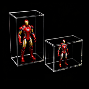 Vitrine d'exposition carrée <span class=keywords><strong>en</strong></span> acrylique transparent pour figurines - <span class=keywords><strong>Boîte</strong></span> de rangement étanche et anti-poussière pour collections de figurines d'anime et de héros - Product Image 1