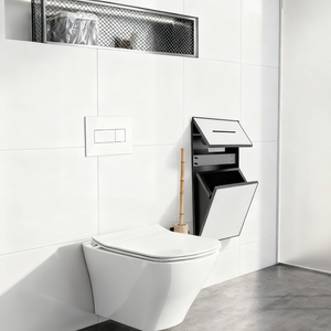 <span class=keywords><strong>Nicho</strong></span> Moderno de Metal de Acero Inoxidable para Pared de <span class=keywords><strong>Ducha</strong></span>, Decoración del Hogar, Baño, con Portarrollos de Papel Higiénico Oculto y Papelera - Product Image 3