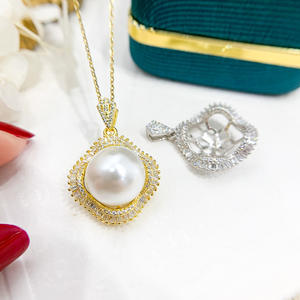 จี้เงินแท้ S925 พร้อมลูกปัดกลมขนาด 10-12 มม. สำหรับทำเครื่องประดับมุก DIY อันงดงาม ฐานเปล่า 30905 - Product Image 4