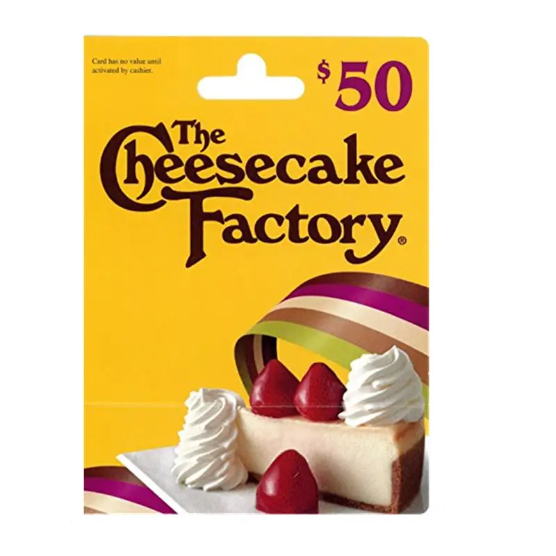 Tarjeta de regalo de la fábrica Cheesecake