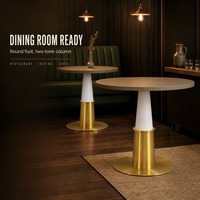 Base de table conique en métal doré et blanc OEM, support de table conique de luxe pour restaurant, café, table à manger
