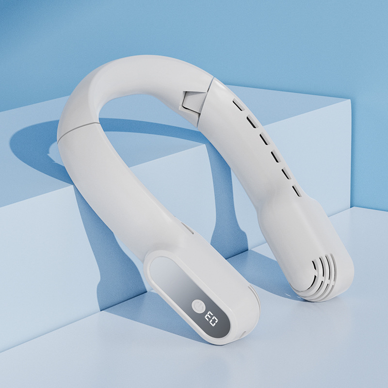 2023, оптовая продажа, портативный складной вентилятор T18 без щиечин, с 3 уровнями регулировки, с цифровым дисплеем, небольшой вентилятор на шею, кулер