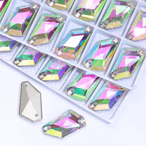 พลอยเทียมคริสตัลแบบไม่ใช้ความร้อนสูง10สี + de-Art AB หินเย็บติดด้านหลังแบบเรียบมีประกายวิบวับสำหรับตกแต่งงานแต่งงาน - Product Image 1