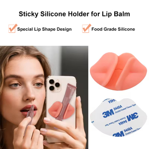 Étui de téléphone auto-adhésif porte-rouge à lèvres, porte-lèvre en silicone réutilisable pour femmes transport quotidien - Product Image 5