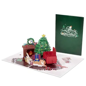 3d Christmas Greeting Card 3d Card pop up Merry Christmas Card Suppliers