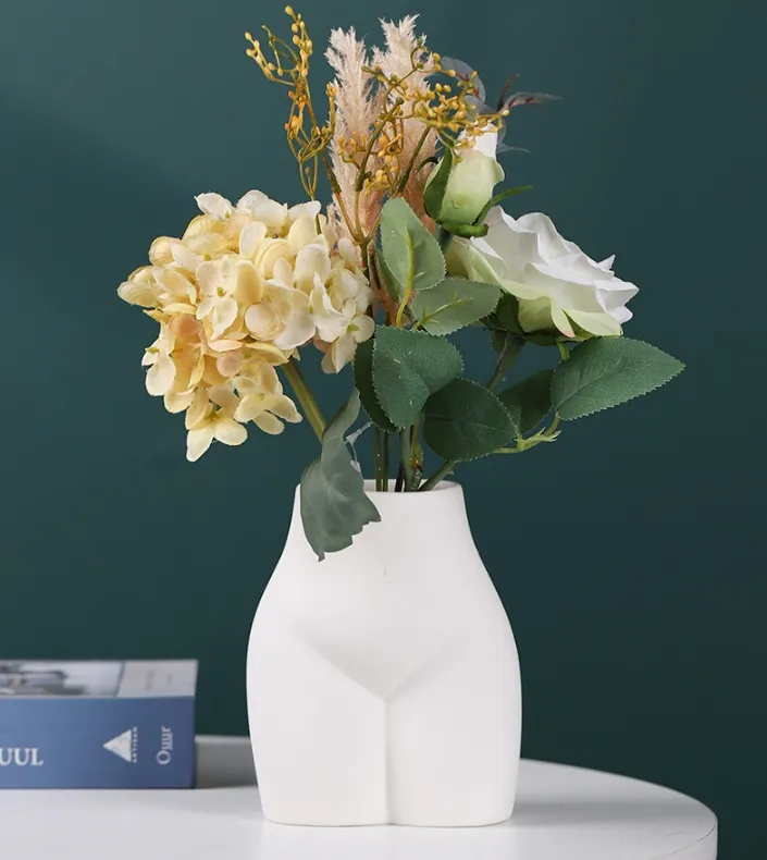 ホットセラミック工芸品モダンな家の装飾ヨーロピアンスタイルの花の挿入焼きボディアート花瓶