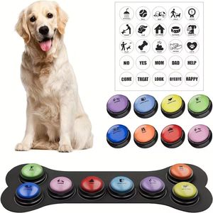 Lot de 8 boutons parlants pour chiens, design dessin animé, jouet d'entraînement en plastique pour chiens, tapis de jeu interactif pour animaux de compagnie avec clés colorées - Product Image 5