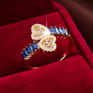 Anillo de Corazón Chapado en Oro de 18K, Resistente al Agua y al Deslustre, de Acero Inoxidable, Marca Fanhua - Product Image 5