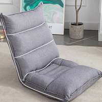 Fauteuil de sol ergonomique d'extérieur avec dossier multi-angles, rembourrage doux, chaise longue pliable avec cadre en acier 600D