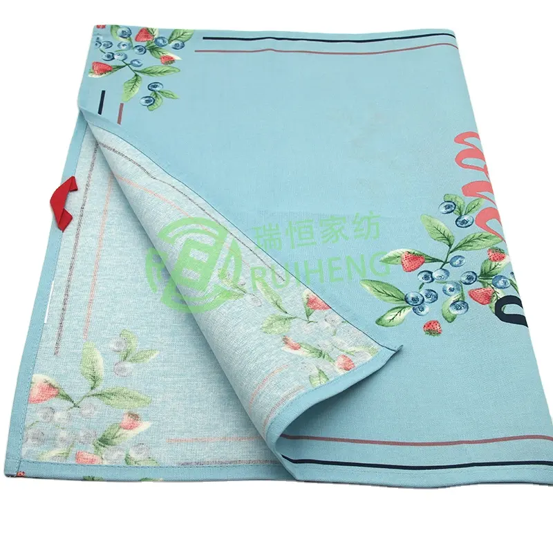 Denim Cotton Canvas Blend Yarn-dyed Solid colorful Tea Towel Kitchen Cleaning Cloth Bulk