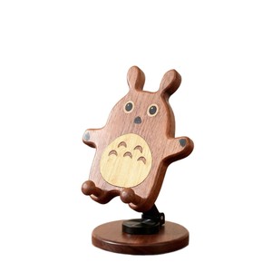 Support de téléphone en bois, support créatif en forme de chat porte-bonheur, rangement de livres de bureau, serre-livres en bois de noyer noir. - Product Image 5