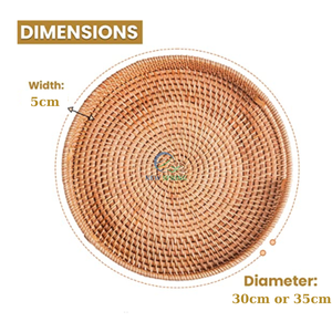 Nueva Bandeja de Servir de Ratán al por Mayor para Primavera, Diseño Rústico Natural Tradicional, Mimbre Resistente con 2 Asas, Almacenamiento y Decoración - Product Image 4