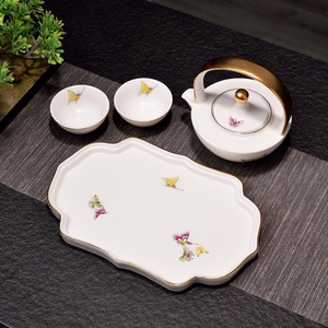 One Pot Two Cups <b>Tea</b> <b>Set</b> with Tray Bone China Ceramic for Home and Office Gift - Product Image 1