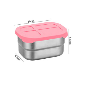 304 Edelstahl Kinder-Snackbehälter, 50-230ml Bento-Soßenbecher mit Dichtungs-Silikonverschluss für Salat, Süßigkeiten, Butter, Obst - Product Image 6