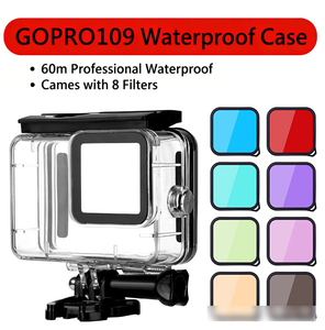 Estuche Impermeable con 8 Filtros, <span class=keywords><strong>Carcasa</strong></span> Protectora de Buceo de Vidrio Templado para PC, Estuche Impermeable de 60M para <span class=keywords><strong>GoPro</strong></span> Hero 10/11 - Product Image 4
