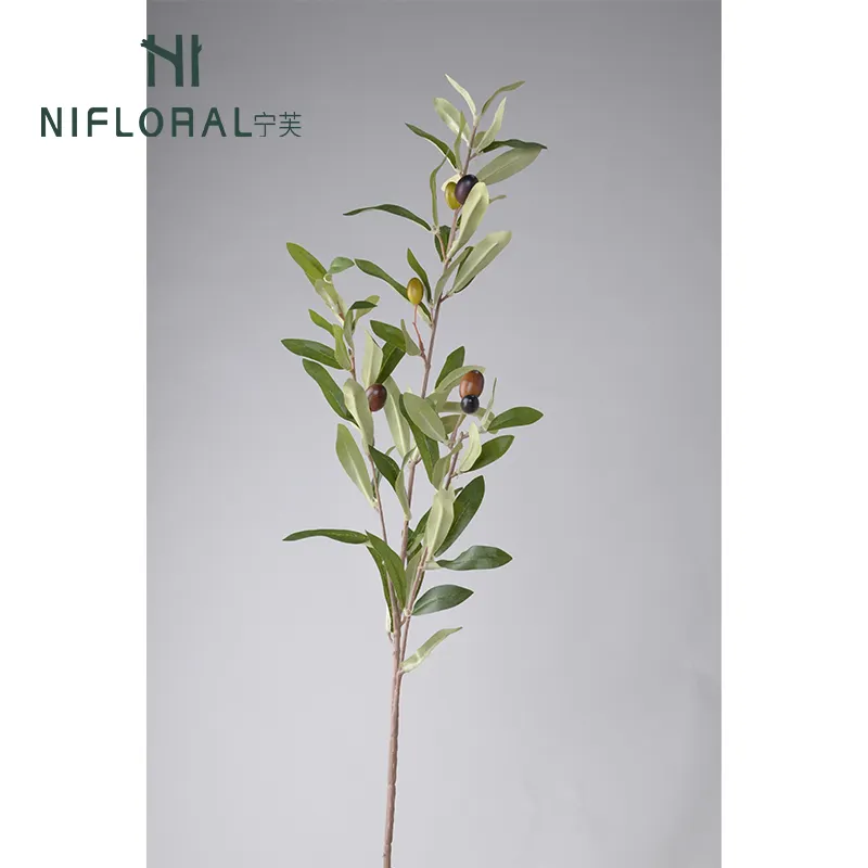 니플로랄 도매 저렴한 가격 올리브 가지 줄기 84CM 인공 직물 올리브 나무 가지