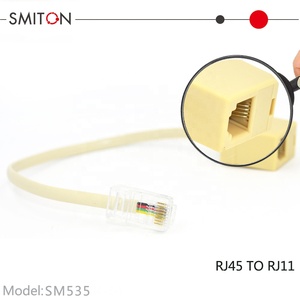 Rj11 <span class=keywords><strong>jack</strong></span> điện thoại <span class=keywords><strong>RJ45</strong></span> Ethernet chuyển đổi cáp <span class=keywords><strong>8p4c</strong></span> nam 6P4C Nữ Điện thoại Adapter - Product Image 6