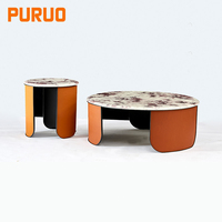 Ensemble de tables d'appoint modernes et simples en acier inoxydable pour salon, table d'angle de luxe avec plateau en verre et rangement pour canapé et balcon