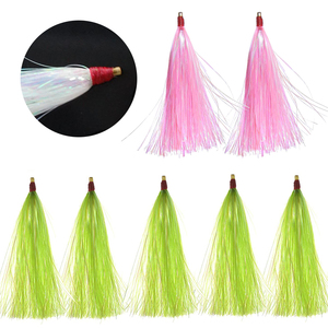 Bucktail Teasers Mylar Flash Teaser Tail Bucktail Teaser Rigs Flounder Señuelos de pesca Bait Rigs - Product Image 6