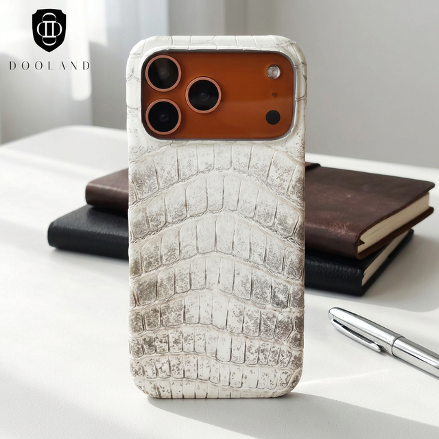 Exotic Genuine Himalaya Crocodile Leather Magnetic Cell Mobile Phone Case for Iphone 17 Pro Max Shockproof Phone Cover