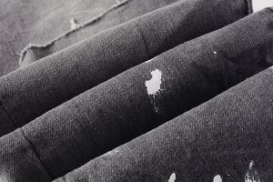 Jeans Neri Strappati da <span class=keywords><strong>Uomo</strong></span>, Design Distressed, Vestibilità Regolare, Casual, Invernali, Lavati, per Motociclisti - Product Image 3