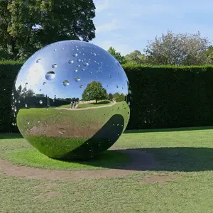 Hiện đại vườn gương đánh bóng thép không gỉ đài phun nước điêu khắc