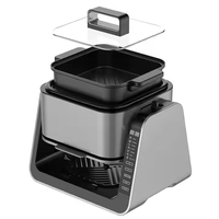 Friteuse à air numérique électrique OEM 1500W en plastique, sans huile, avec écran tactile et fenêtre de visualisation, 2-en-1, pour la maison, vente en gros