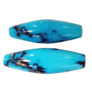 Zachery treatment sleeping beauty mirror polish turchese drum beads - Product Image 3