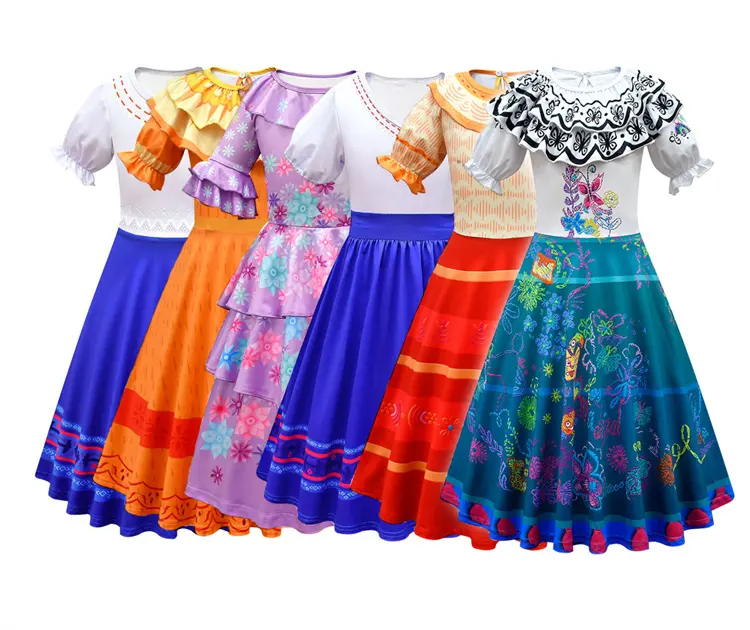 # QZ-MD111 vestido infantil de 3-12 anos, fantasia para meninas e crianças