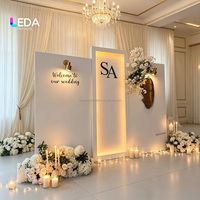 LEDA Offre Spéciale Ensembles d'arches de toile de fond LED blanches en acrylique et PVC avec support mural pour fleurs pour la décoration de mariages et événements