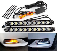 Coche motocicleta coche tira de luz LED freno trasero parada señal de giro luz de matrícula 18 LED rojo ámbar Color DRL luces de circulación