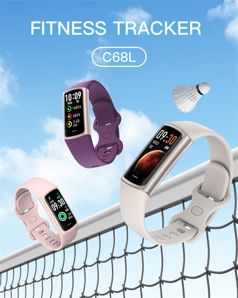 Smart Wristband C68L Fitness Tracker with Heart Rate