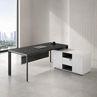 Bureau de direction en bois massif blanc moderne de luxe OEM avec tour de prises intégrée et garantie de 3 ans pour PDG, directeur, responsable