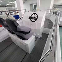 Bateau de pêche en aluminium de 7,5 m avec console centrale et moteur hors-bord, yacht de croisière